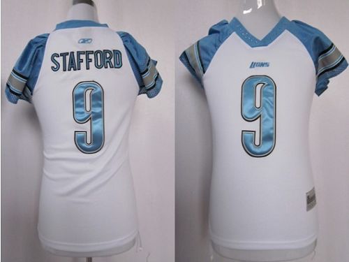 Lions #9 Matthew Stafford White Women's Field Flirt Stitched NFL Jersey